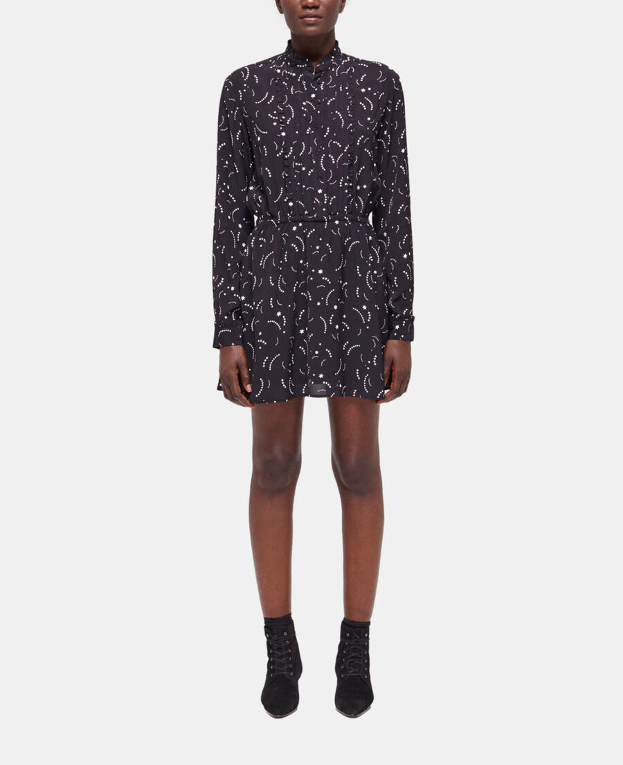 The Kooples WOMEN BLACK WHITE short printed dress
