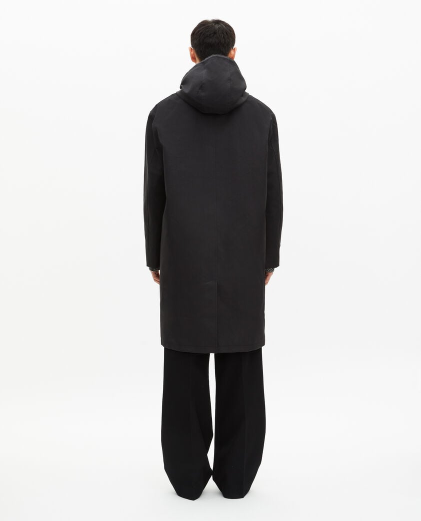 The Kooples H BLACK black hooded trench parka