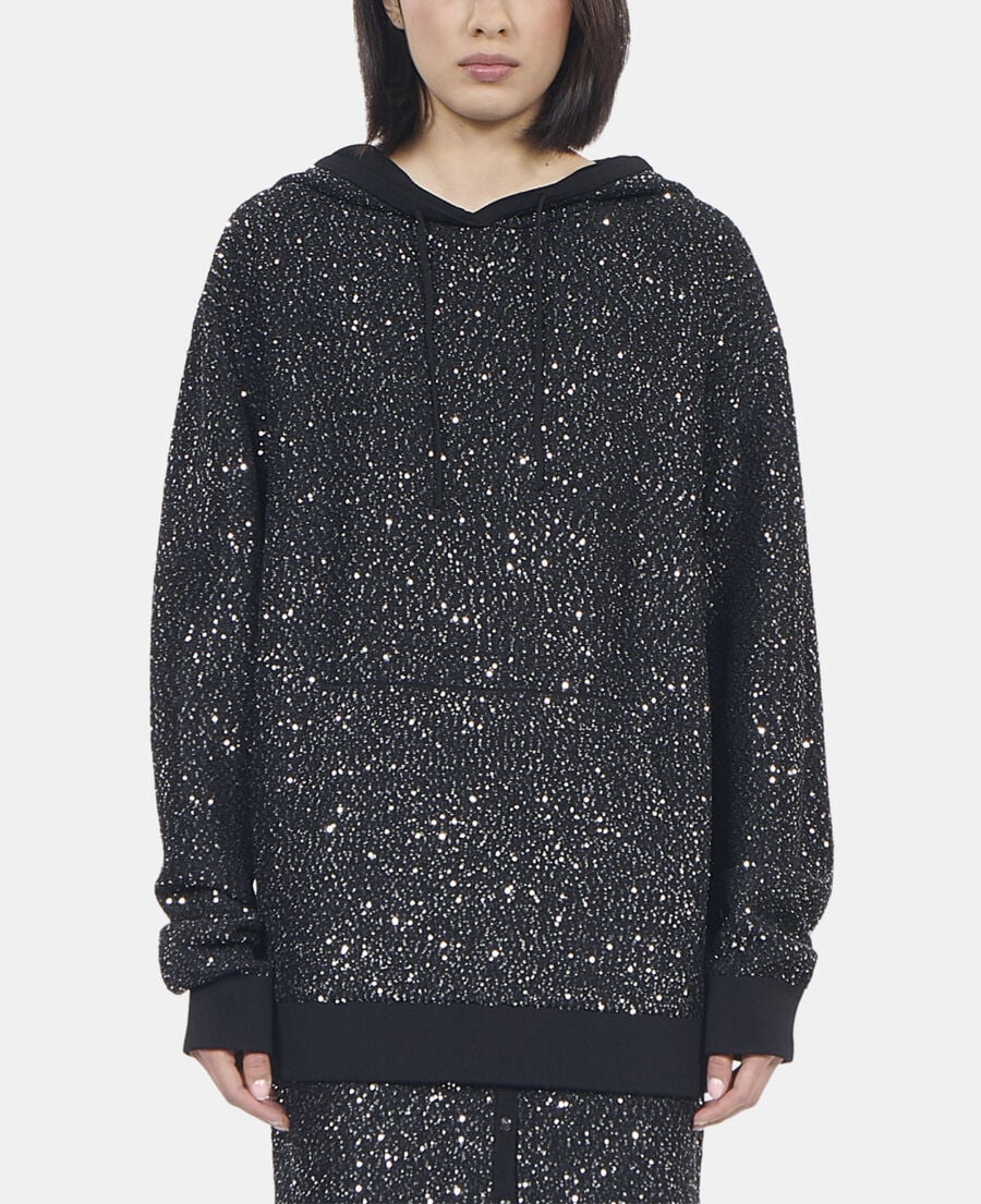 The Kooples MUJER BLACK sudadera lentejuelas punto negro