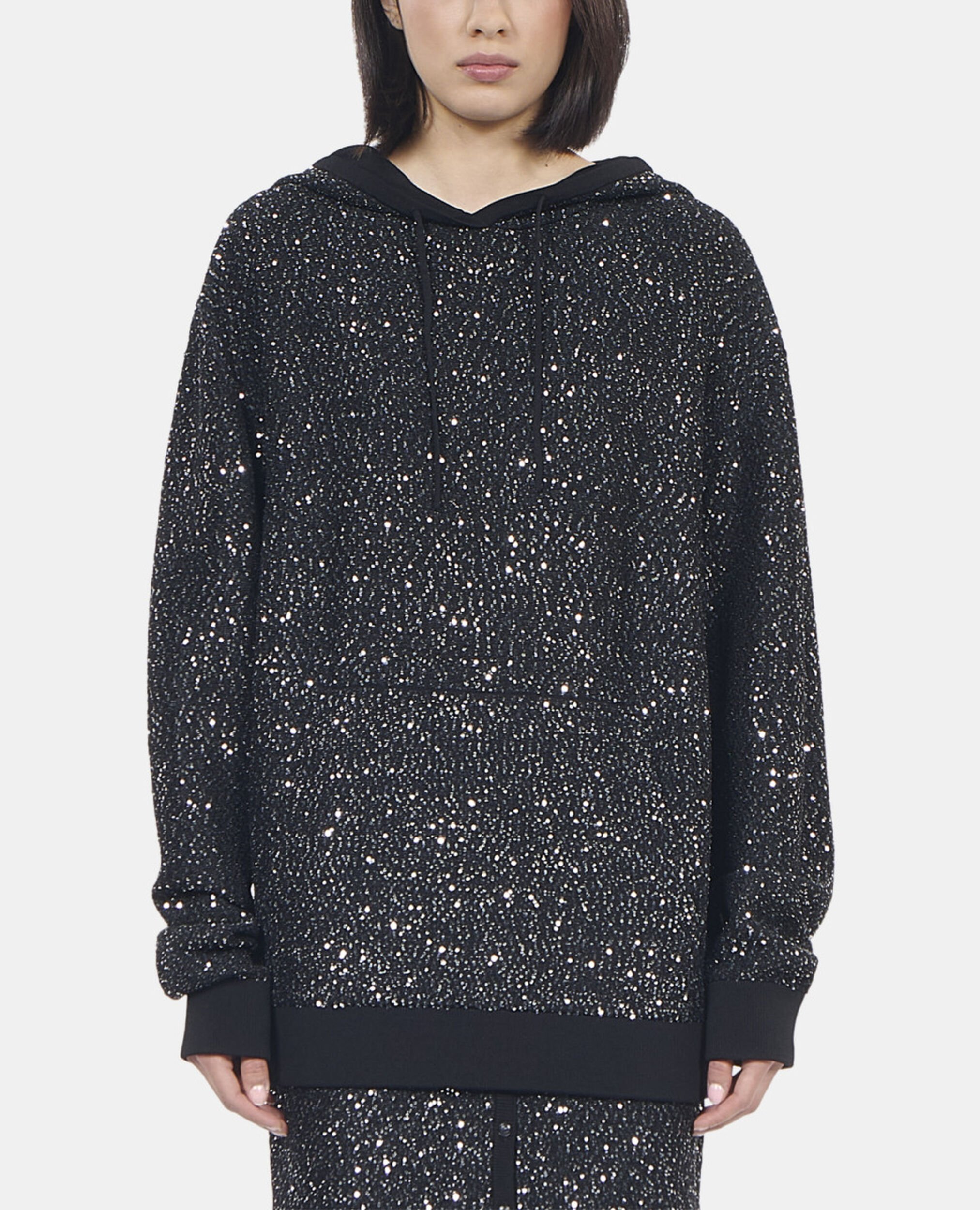 Sudadera lentejuelas punto negro, BLACK, hi-res image number null