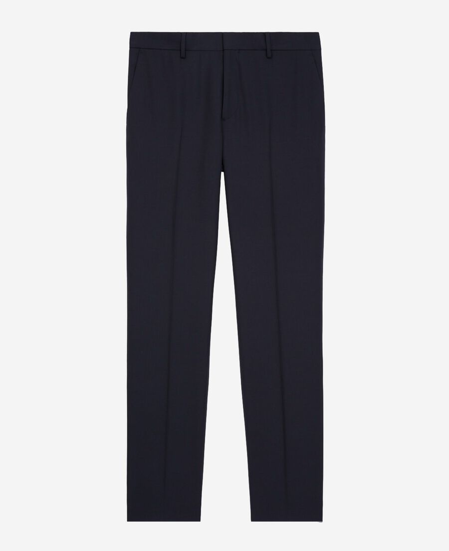 The Kooples HOMME DARK NAVY pantalon de costume en laine ajusté bleu