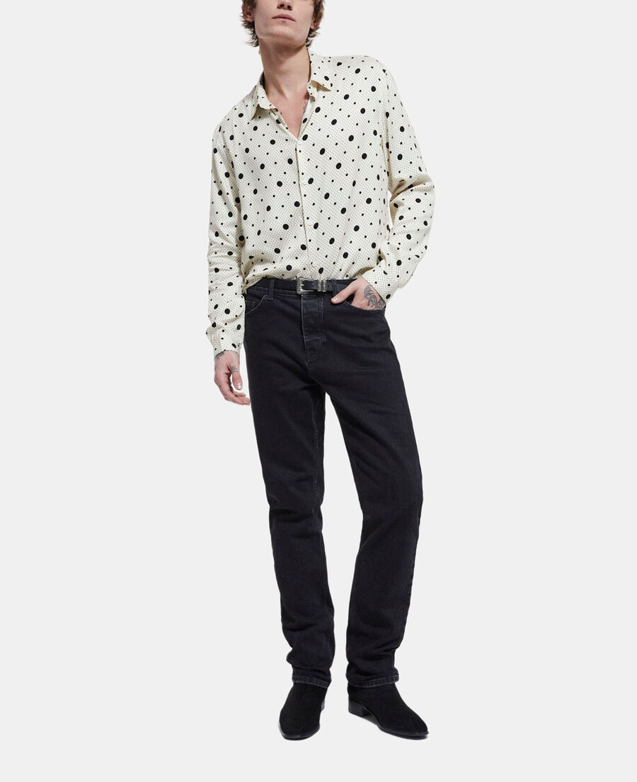 The Kooples HOMME ECRU BLACK chemise col classique imprimée