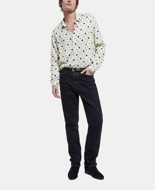 The Kooples HOMME ECRU BLACK chemise col classique imprimée