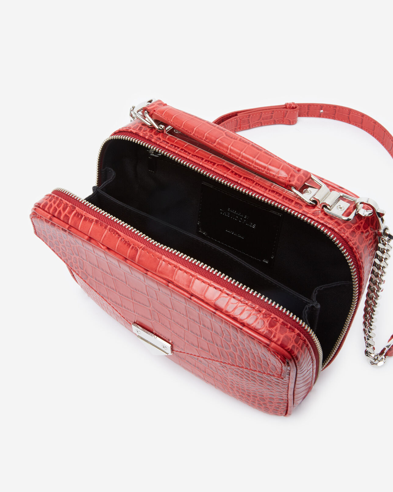 The Kooples WOMEN RED mini red barbara bag in croco leather