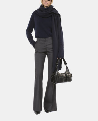 The Kooples WOMEN GREY grey flared wool pants