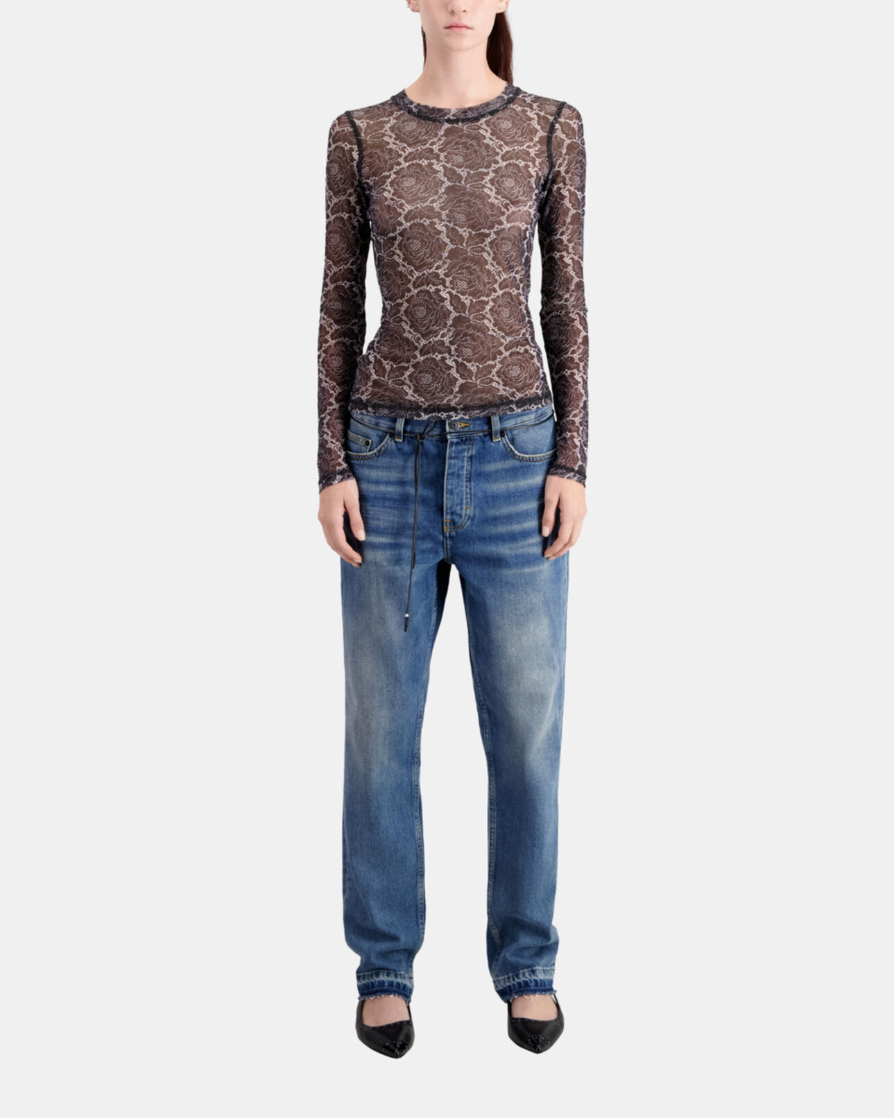 The Kooples FEMME BLACK top imprimé