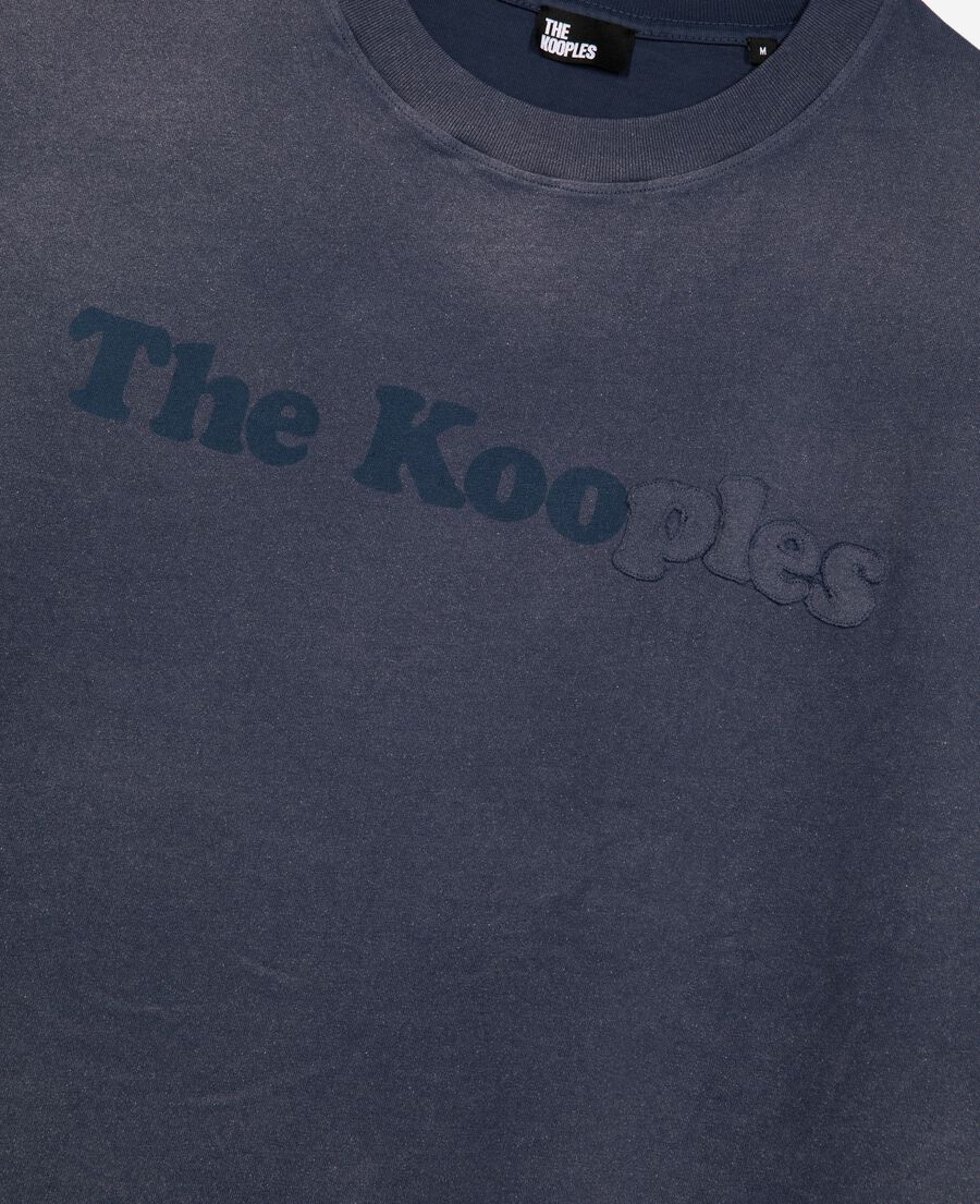 The Kooples MEN DARK NAVY t-shirt with navy logo