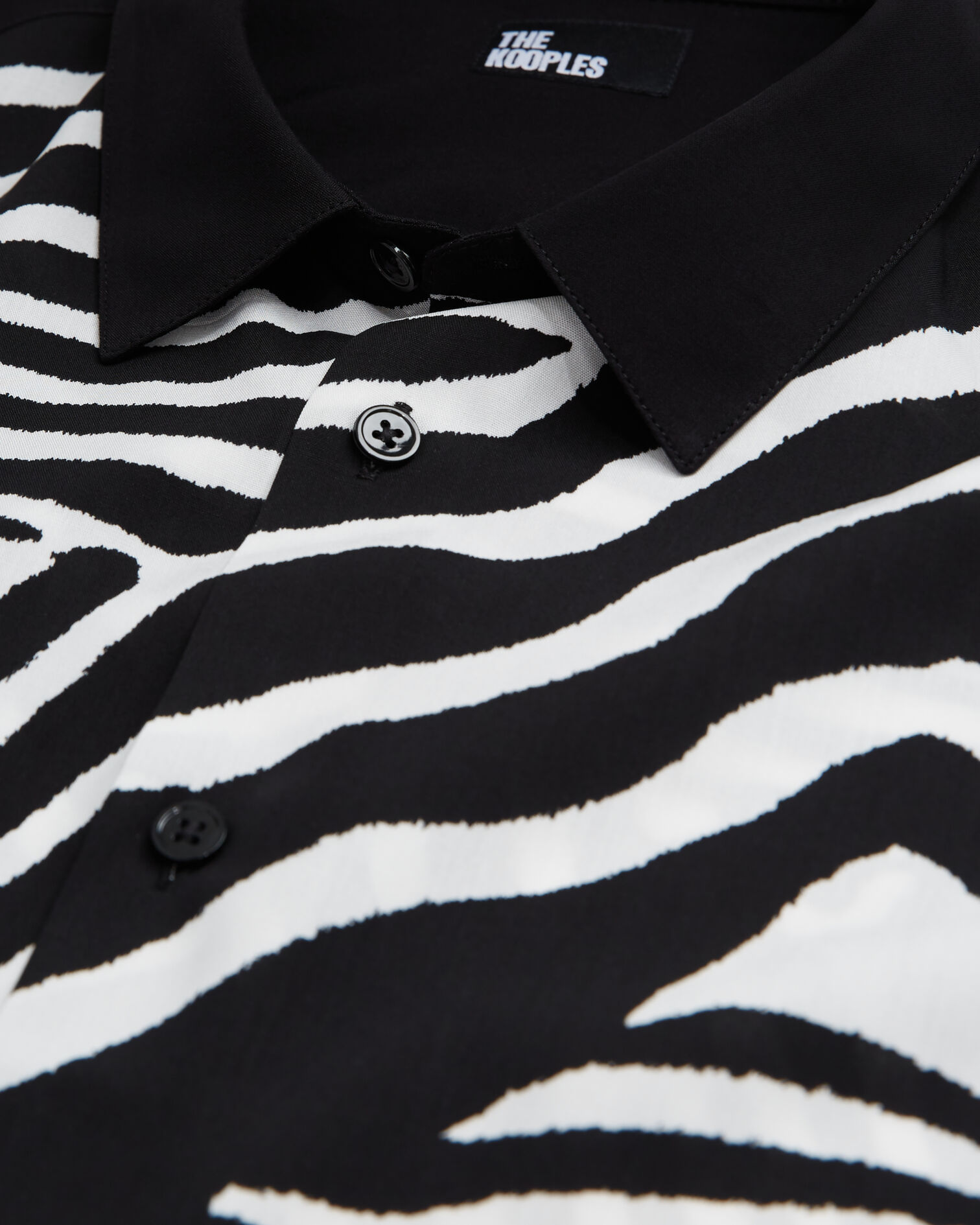 Chemise col classique imprimée, BLACK WHITE, hi-res image number null