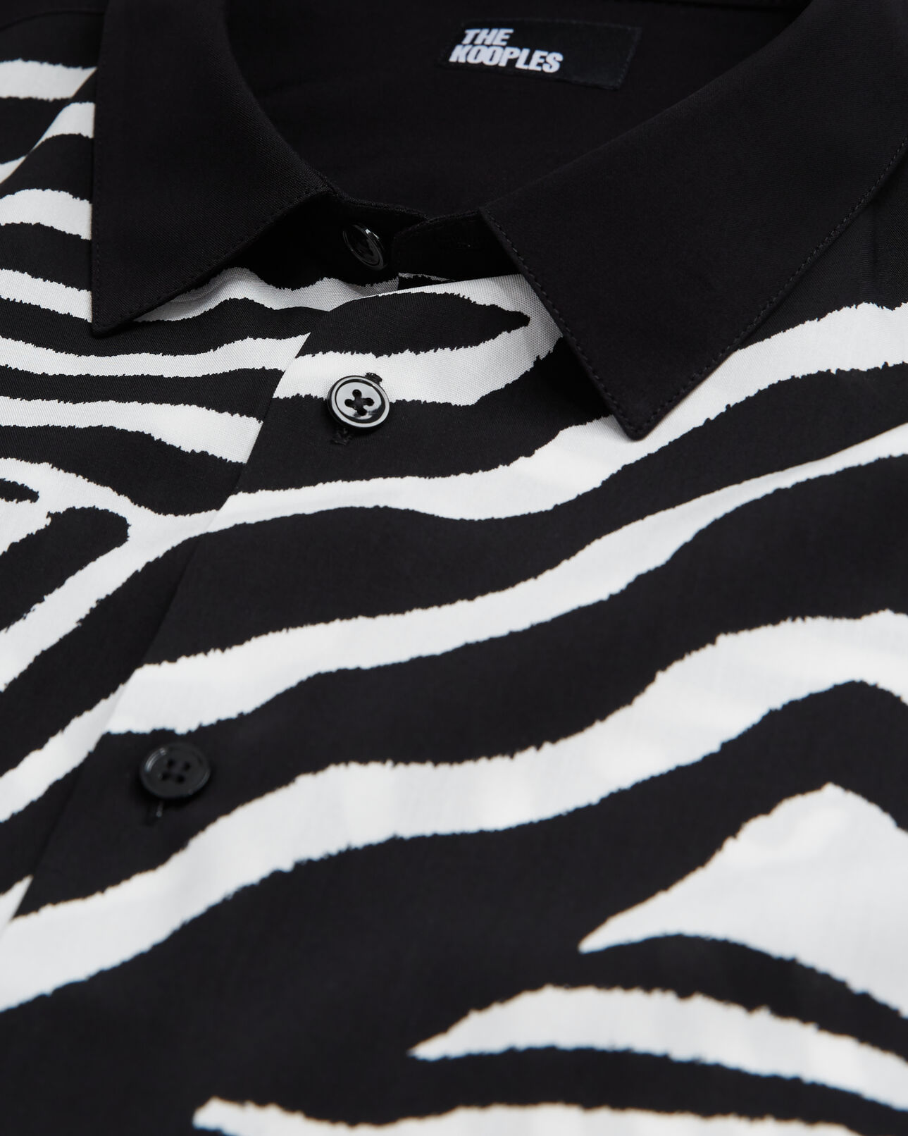 The Kooples HERREN BLACK WHITE hemd mit klassischem kragen und print
