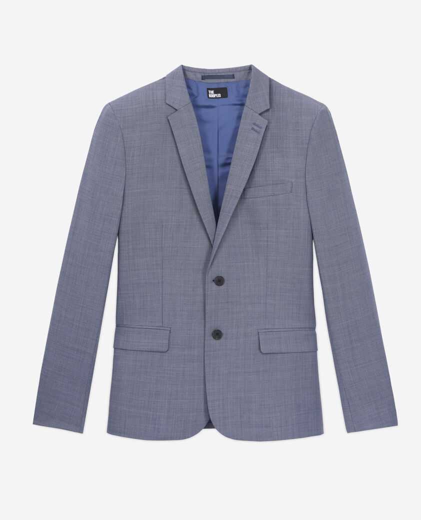 The Kooples HERREN LIGHT BLUE grau-blau karierte anzugjacke aus wolle