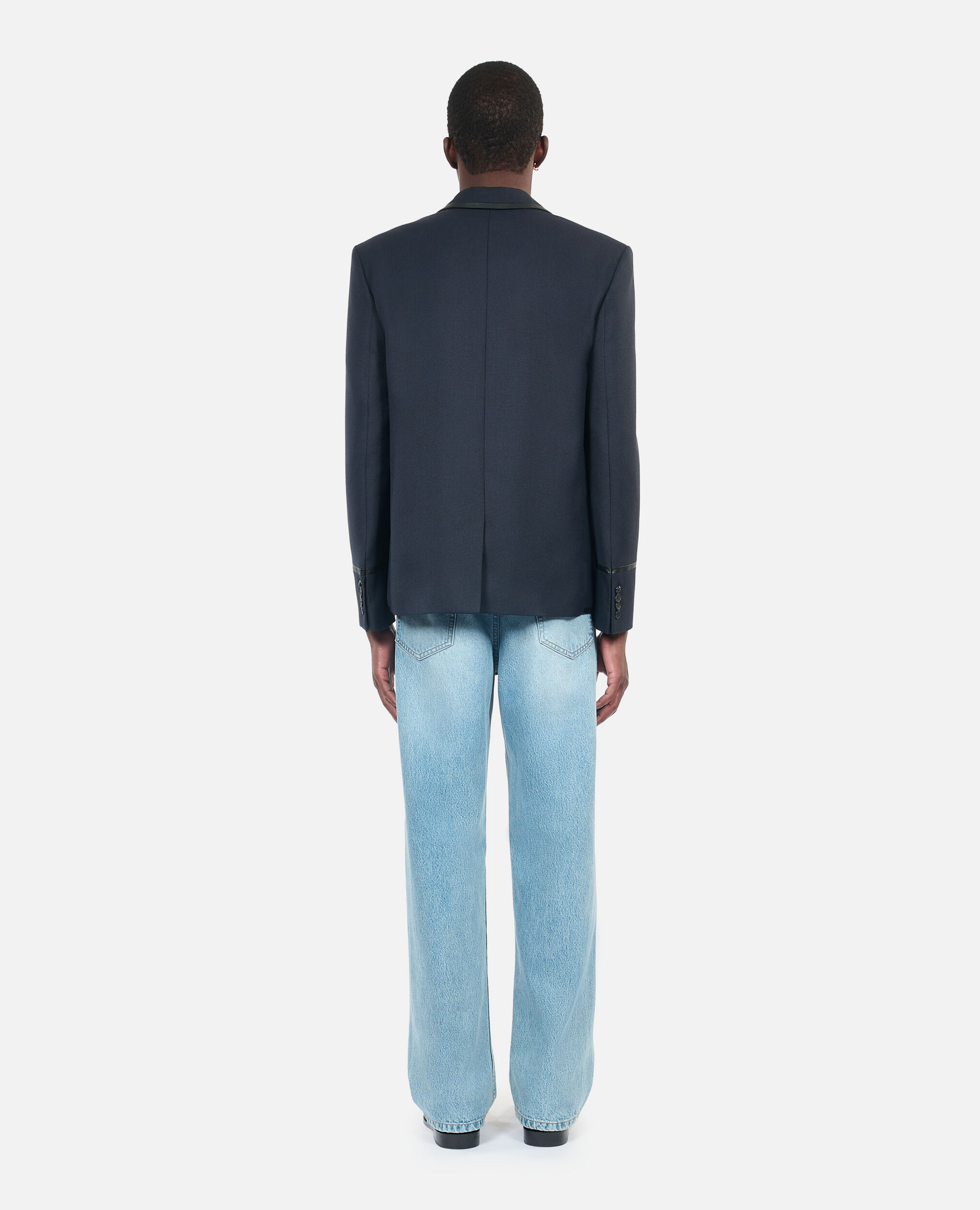 Navy blue wool-blend jacket, DARK NAVY, hi-res image number null