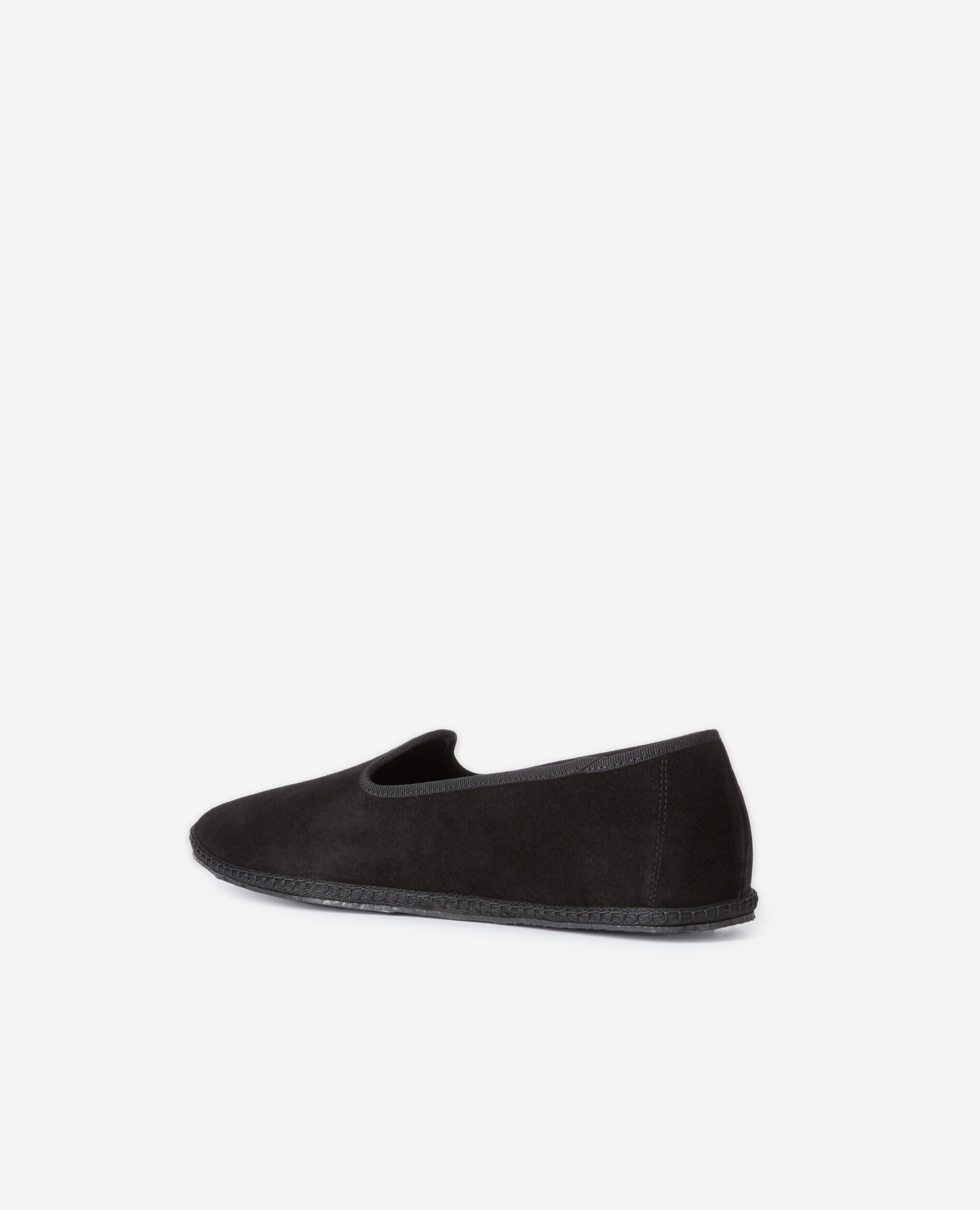 Black leather slippers, BLACK, hi-res image number null