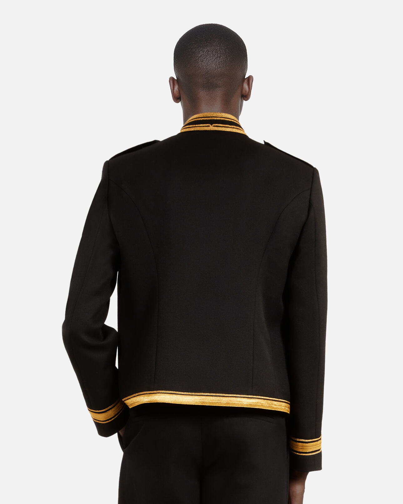 The Kooples HERREN BLACK schwarze jacke im offizierstil aus wolle
