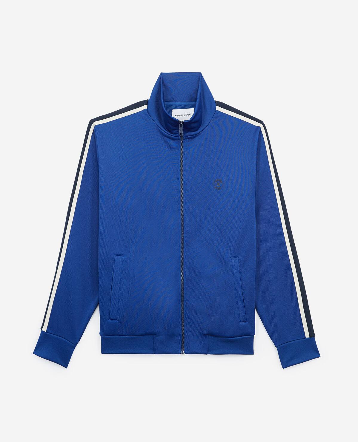 Blue sportswear jacket two tone bands The Kooples UK