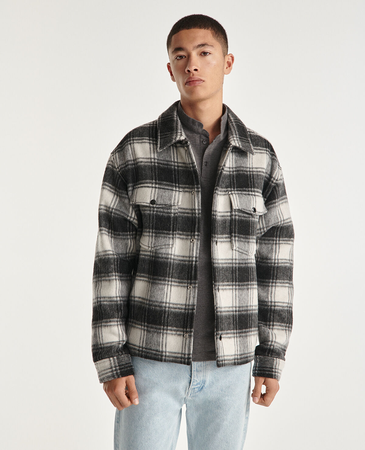 Mens wool check jacket 2025