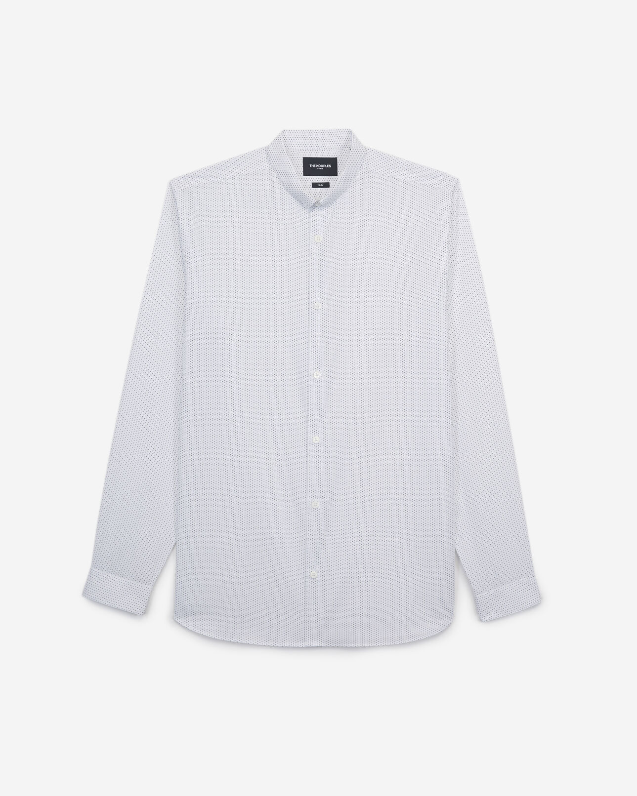 The Kooples MEN WHITE white cotton shirt with micro print