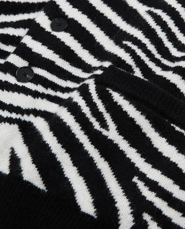 The Kooples HOMME BLACK WHITE pull en laine imprimé