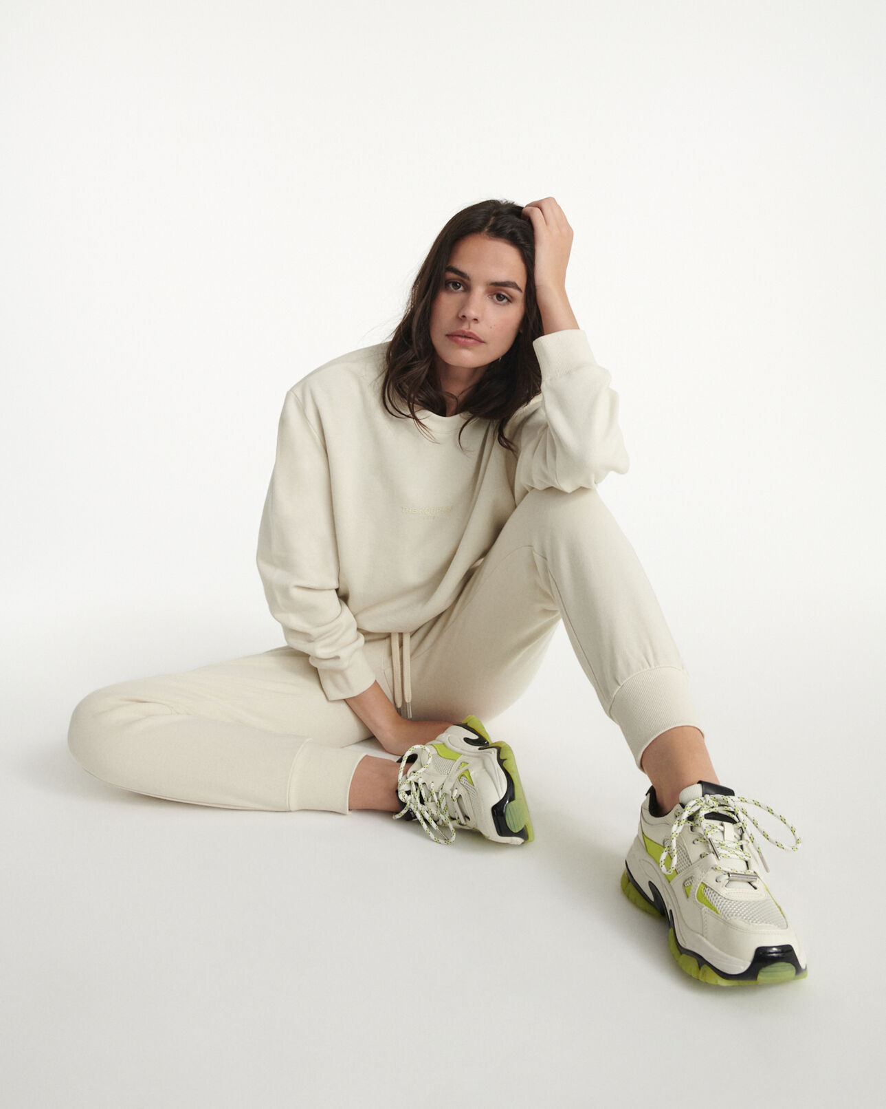 The Kooples MUJER ECRU sudadera blanco crudo algodón the kooples