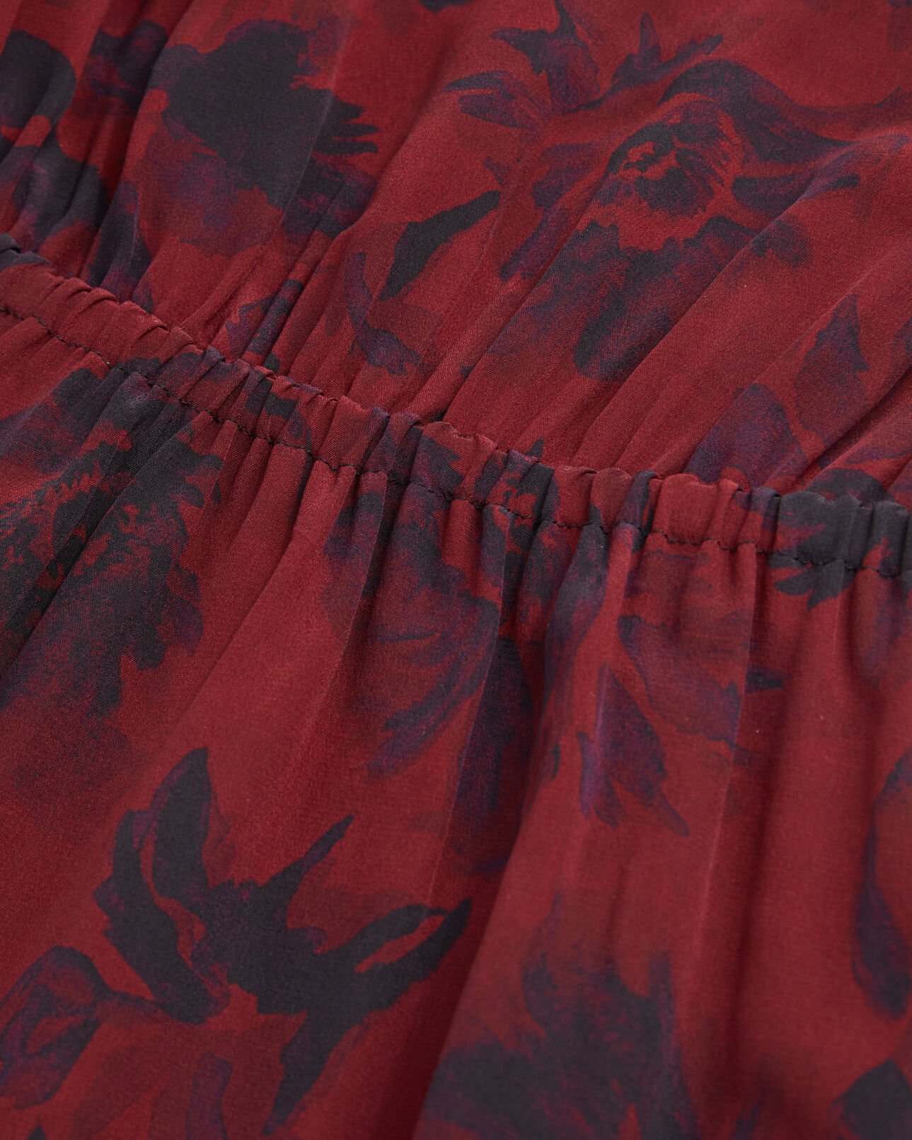 The Kooples FEMME BLACK - BURGUNDY robe courte imprimée
