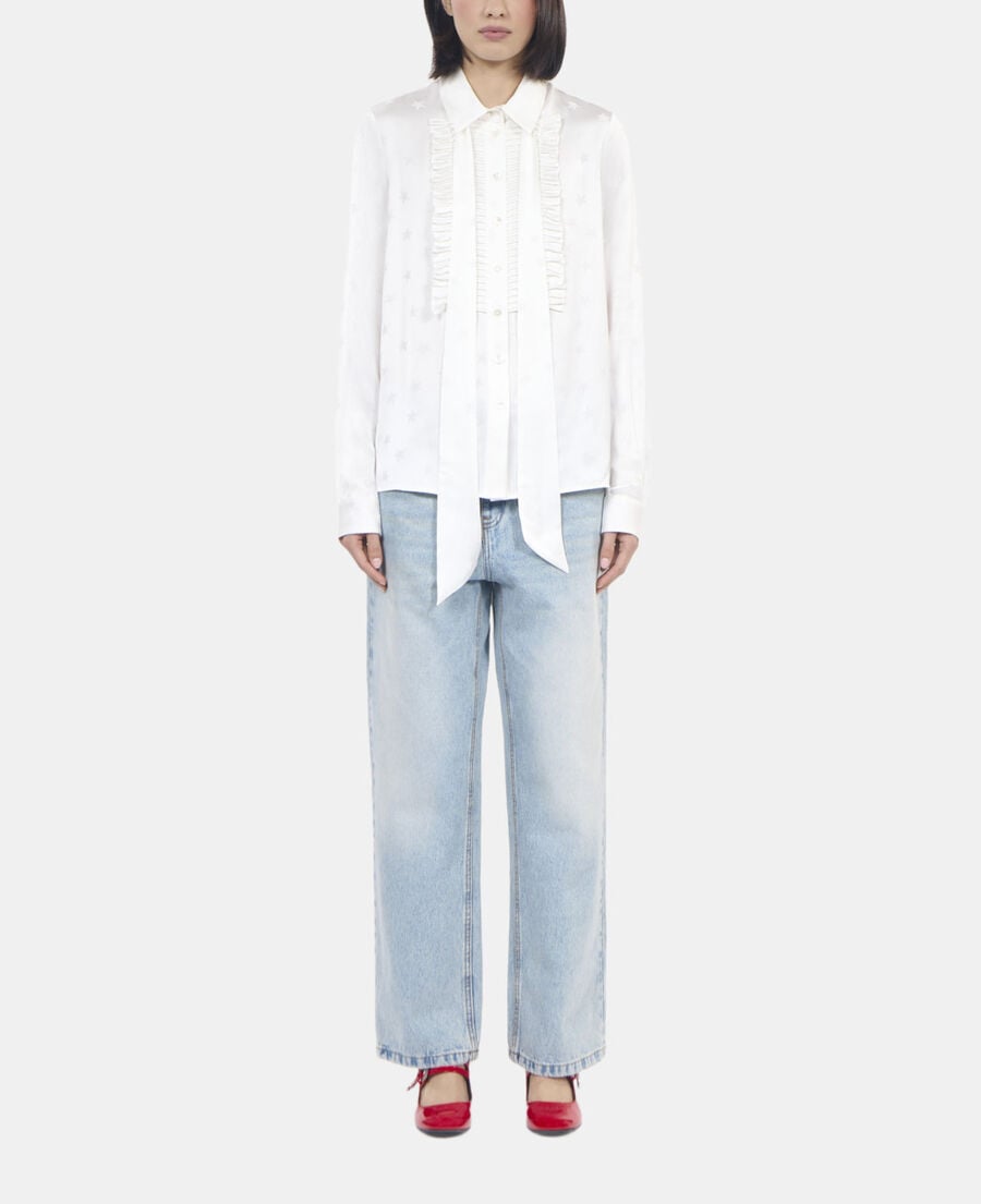 The Kooples DAMEN ECRU ecrufarbenes jacquard-hemd