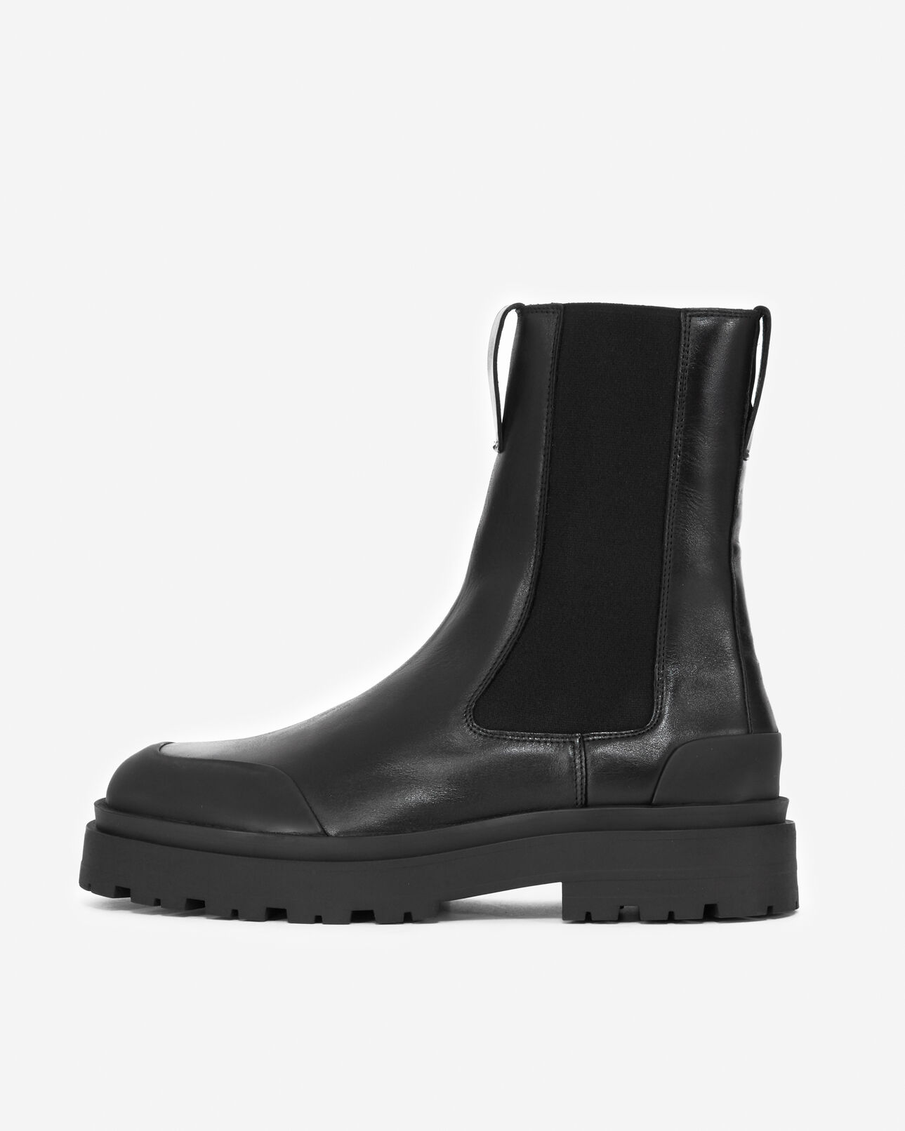 The Kooples HOMME BLACK chelsea boots haute cuir noir compensée