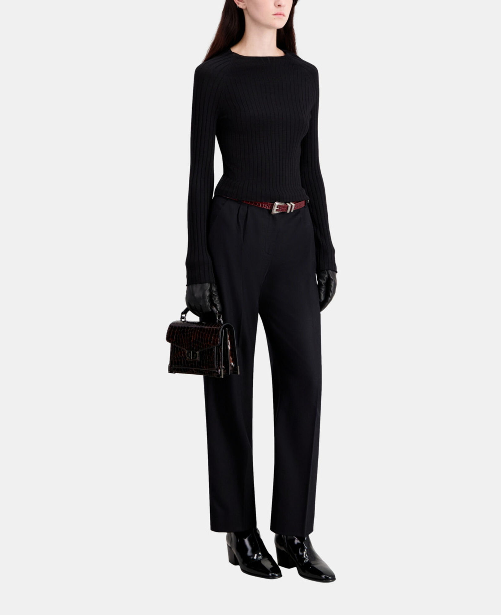 The Kooples WOMEN BLACK black ribbed sweater