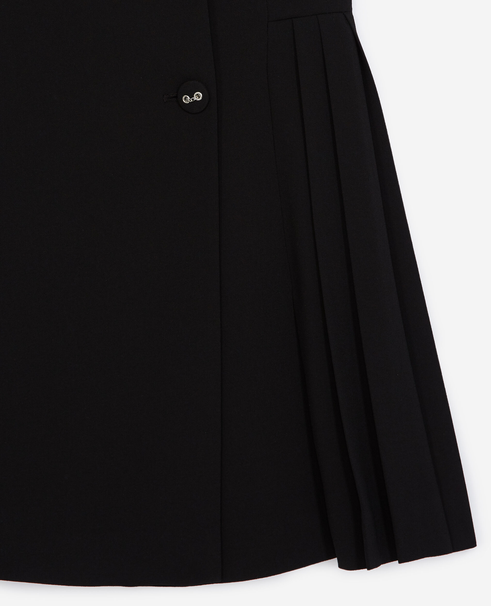 Vestido corto negro sin manga abotonada, BLACK, hi-res image number null