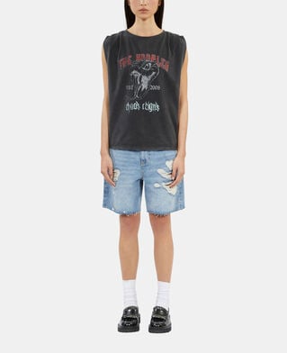 The Kooples FEMME BLACK top avec drapé noir