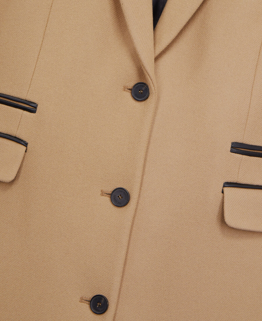 manteau long camel en mélange de laine