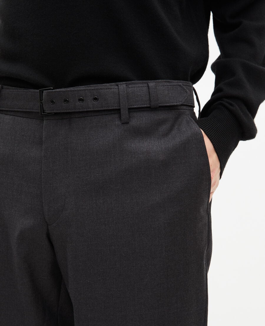 The Kooples HOMBRE DARK GREY pantal&oacute;n de traje ajustado gris de lana