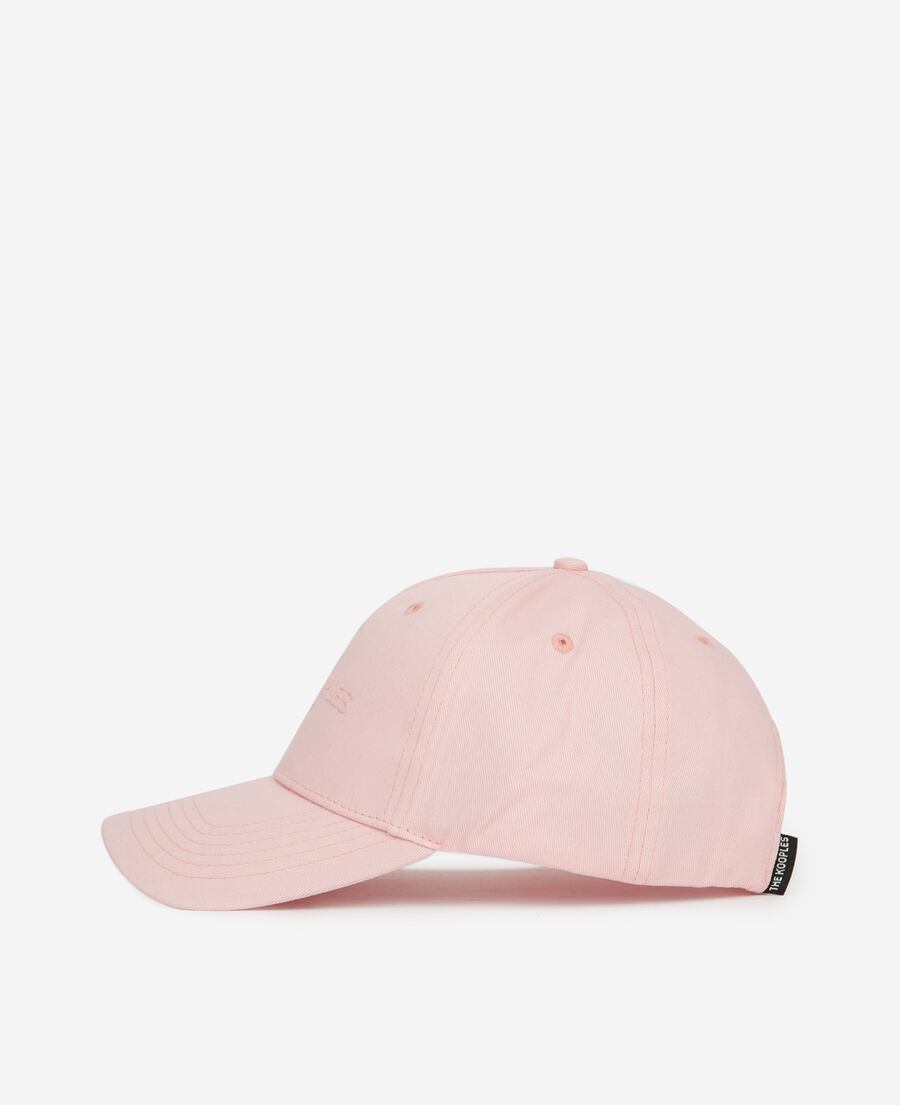 pink cotton cap with tone-on-tone logo