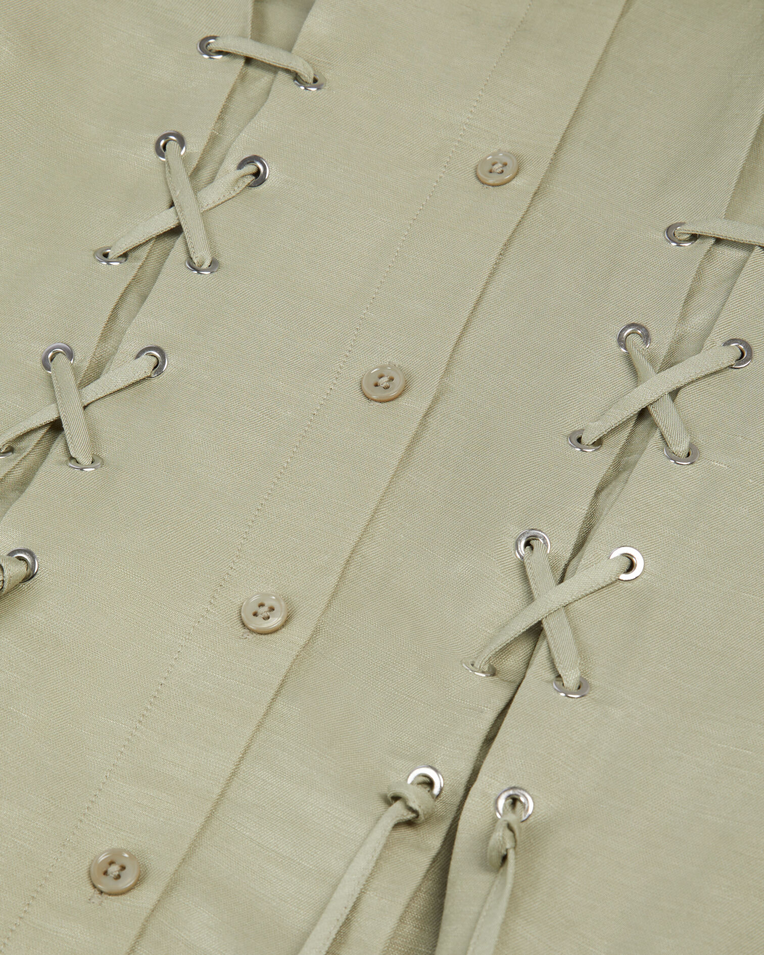 Robe courte avec laçage vert clair, KAKI GREY, hi-res image number null