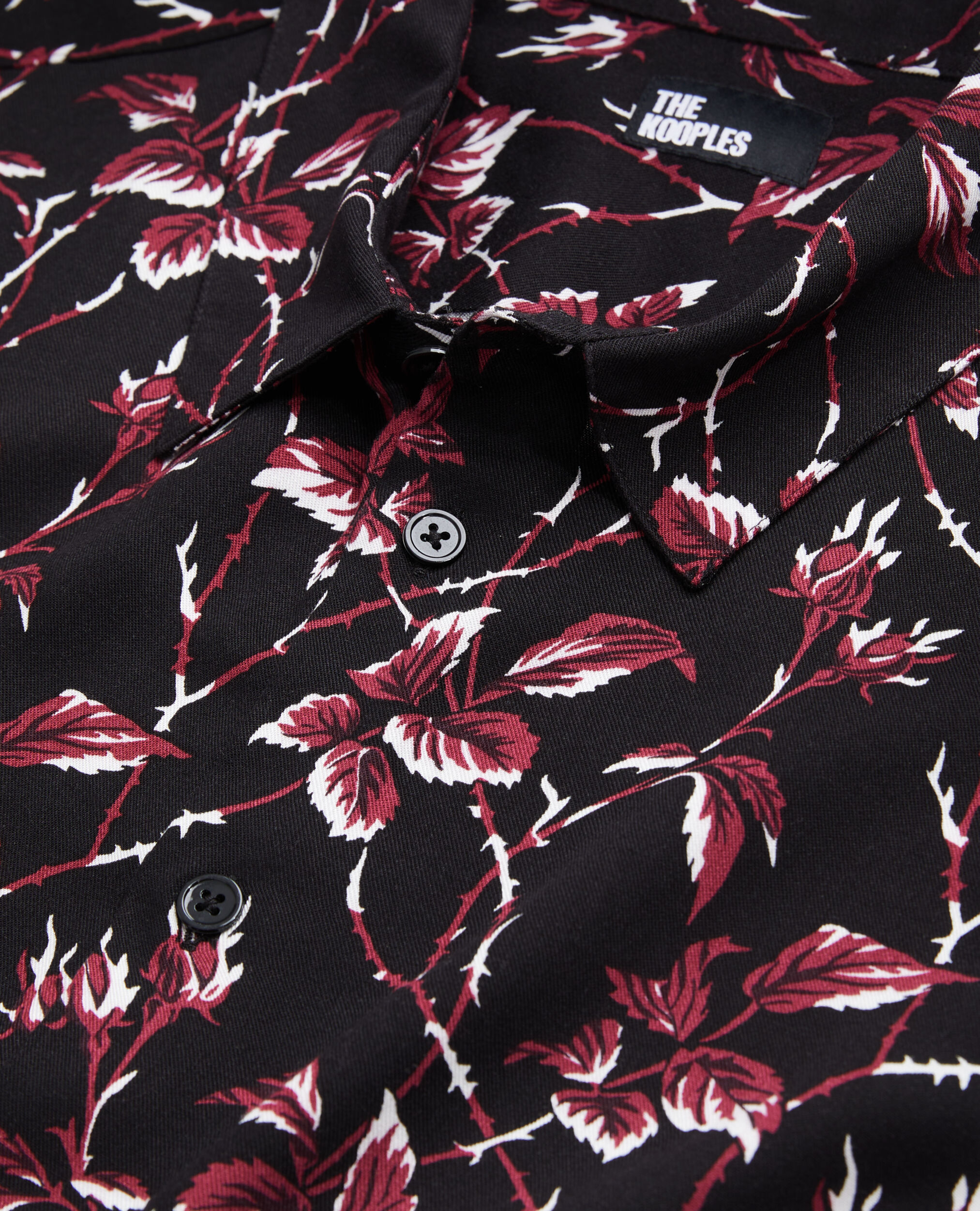 Printed shirt, BLACK - BURGUNDY, hi-res image number null