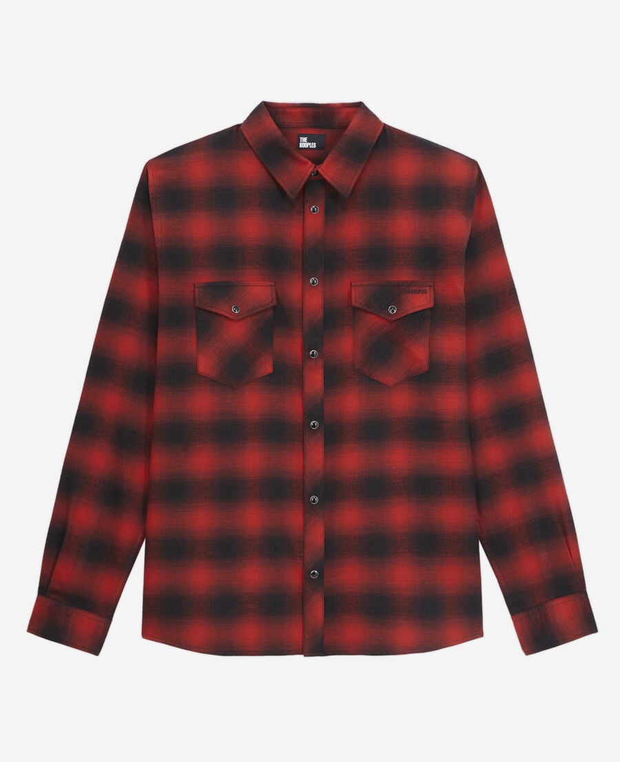 The Kooples H BLACK - RED red and black checkered shirt