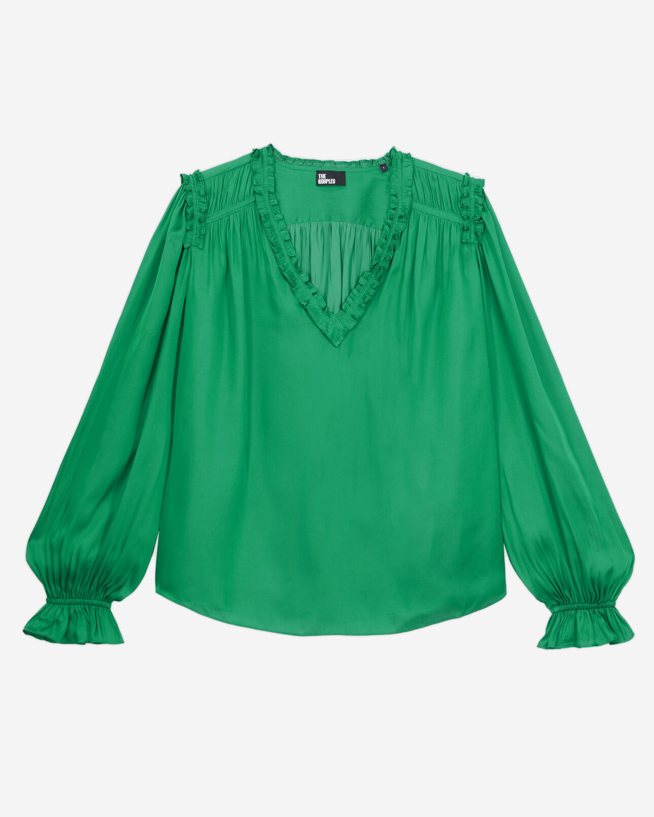 The Kooples FEMME GREEN top vert avec fronces