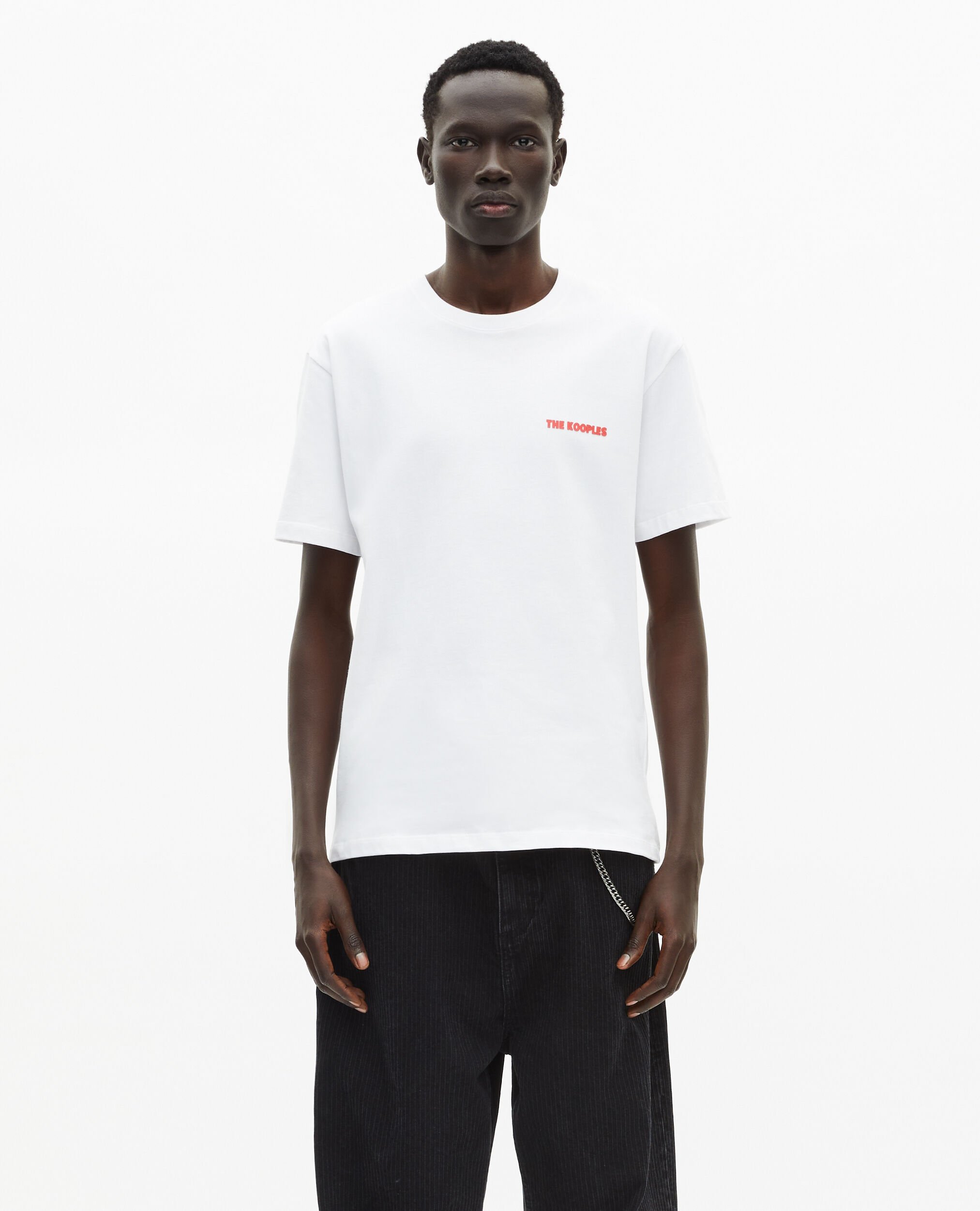 Men's white t-shirt with Logo serigraphy, WHITE, hi-res image number null