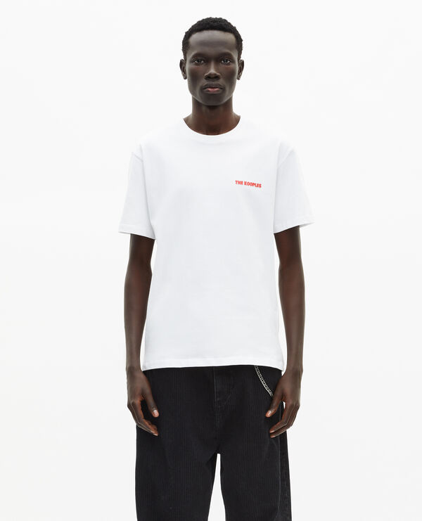 The Kooples HOMME WHITE t-shirt avec sérigraphie logo blanc