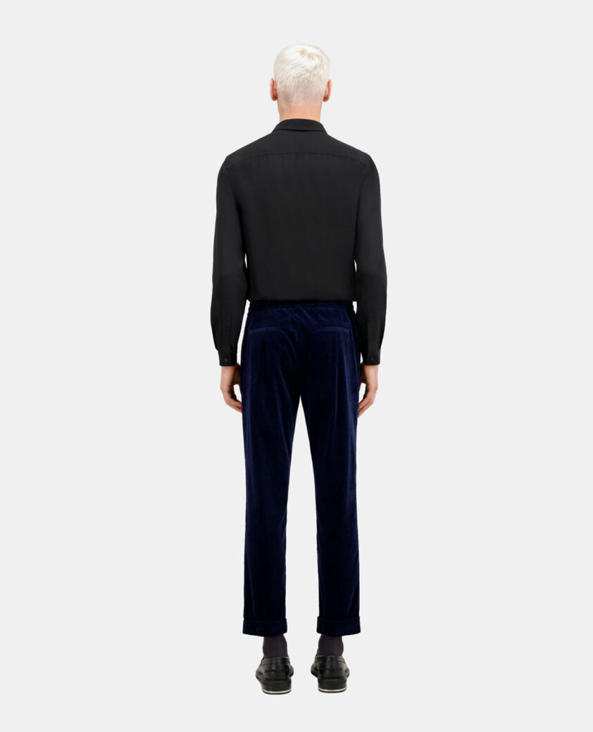 The Kooples HOMME NAVY pantalon bleu marine en velours côtelé