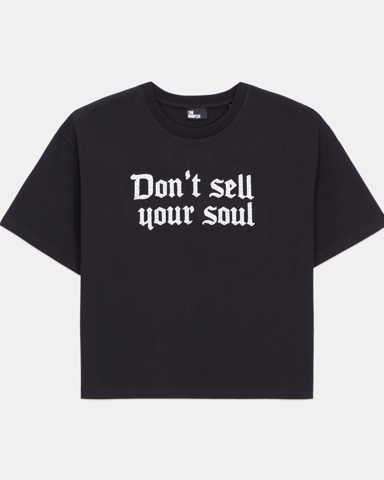 The Kooples FEMME BLACK t-shirt femme noir avec sérigraphie don't sell your soul
