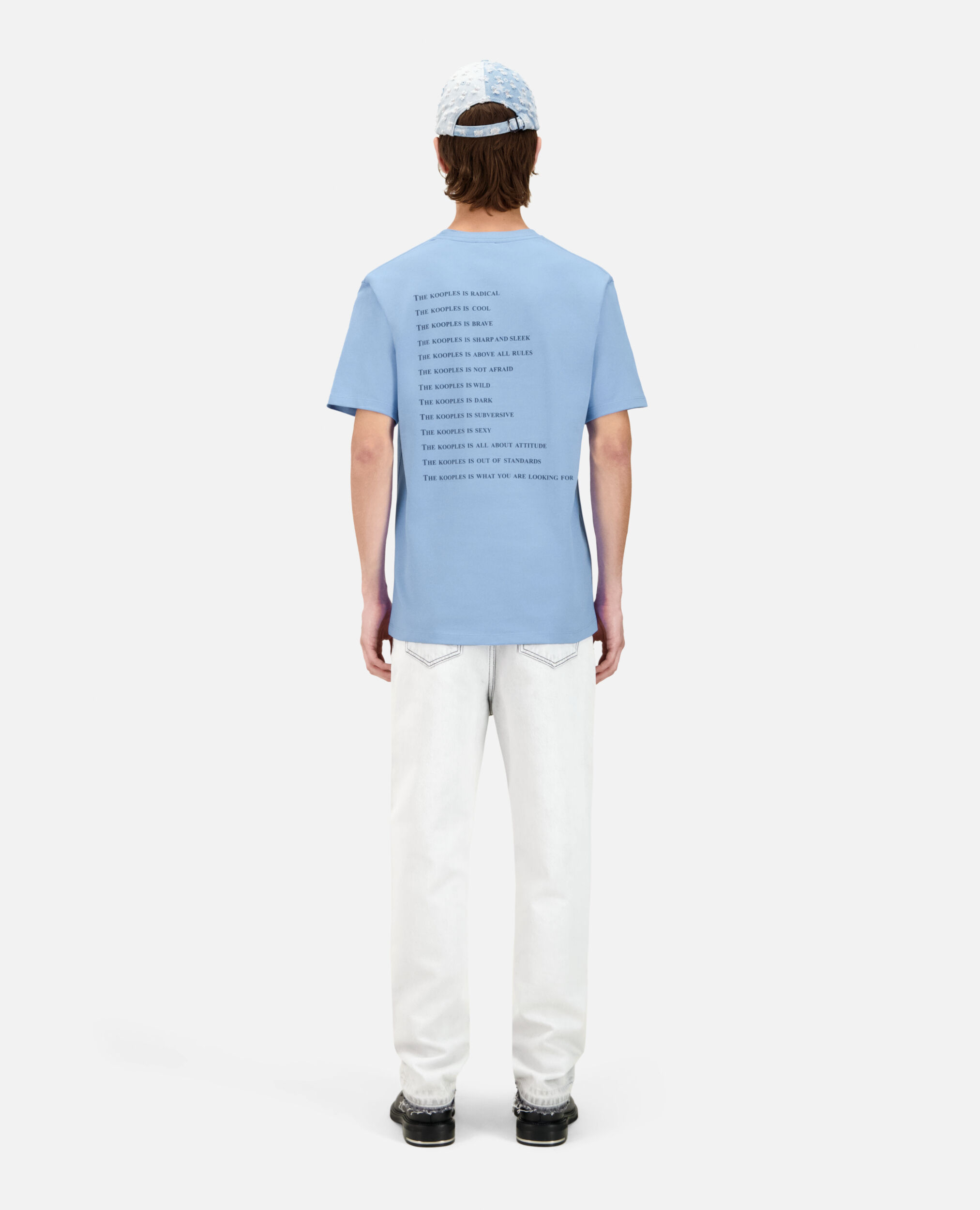 Himmelblaues T-Shirt mit What is-Schriftzug, STEEL BLUE, hi-res image number null
