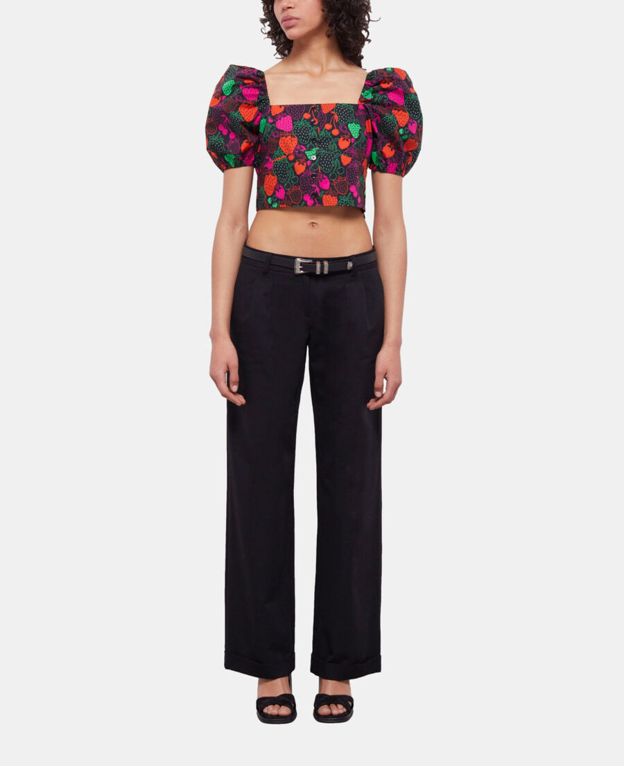The Kooples F MULTICOLOR printed cropped top