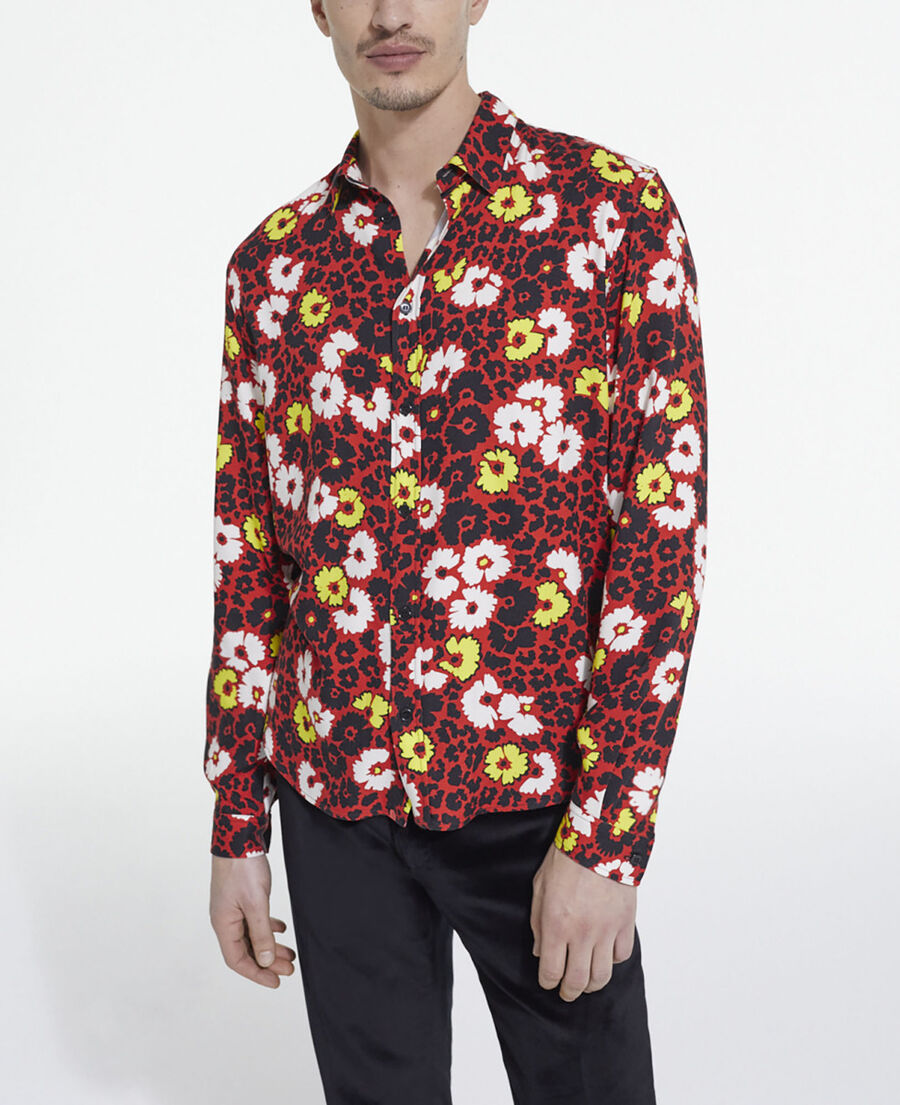 The Kooples HOMME MULTICOLORE/RED chemise col classique imprimé fleuri