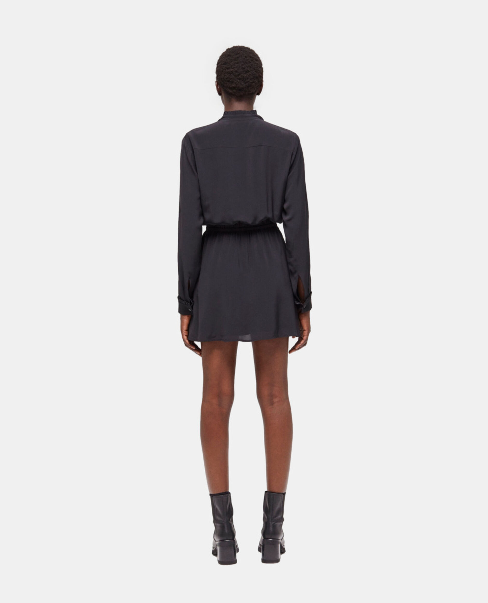 Robe courte décolletée noire, BLACK, hi-res image number null