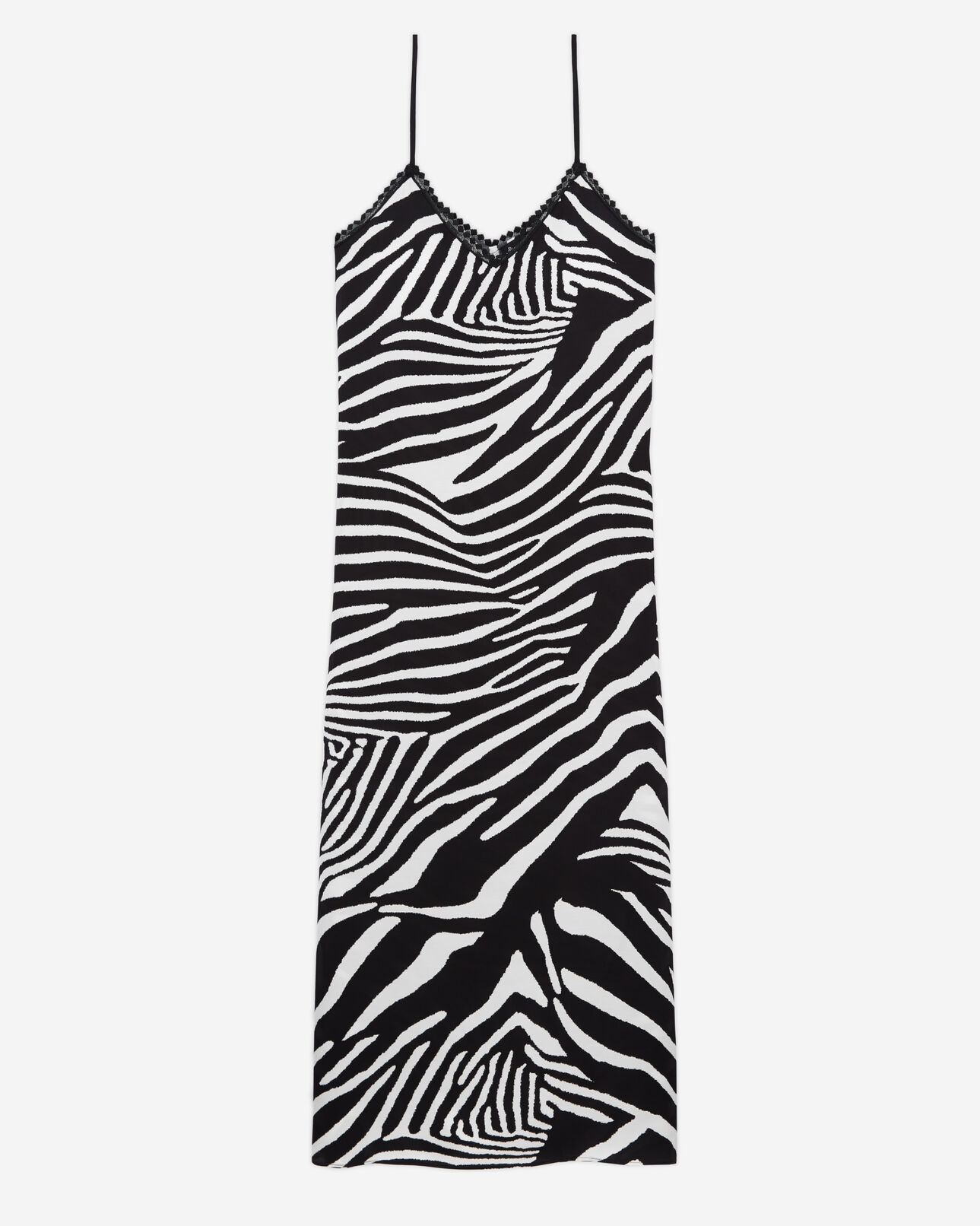 The Kooples MUJER BLACK WHITE vestido largo estampado