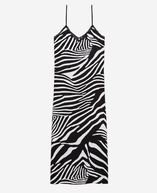 The Kooples DAMEN BLACK WHITE langes kleid mit print