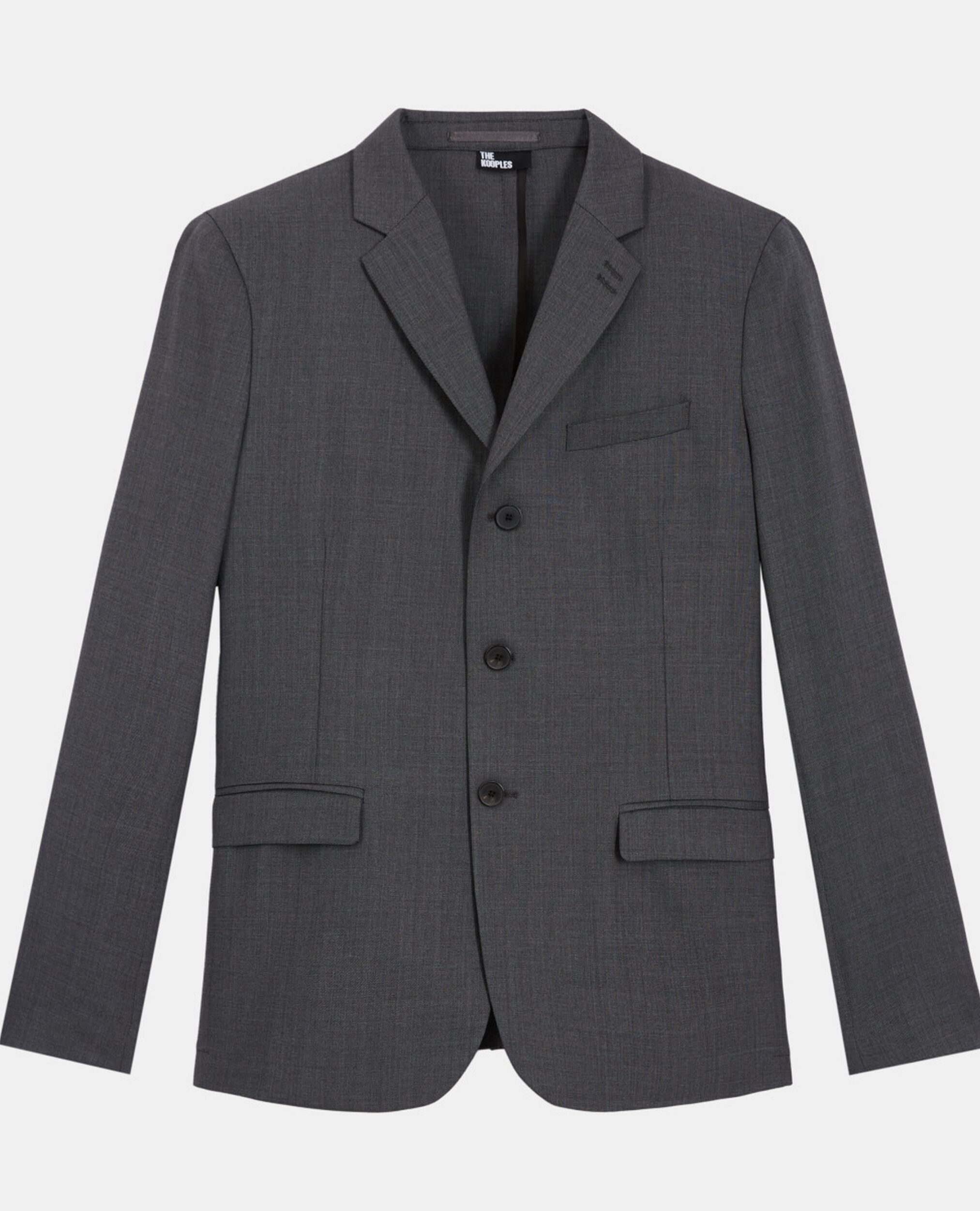 Gray wool suit jacket, GREY, hi-res image number null