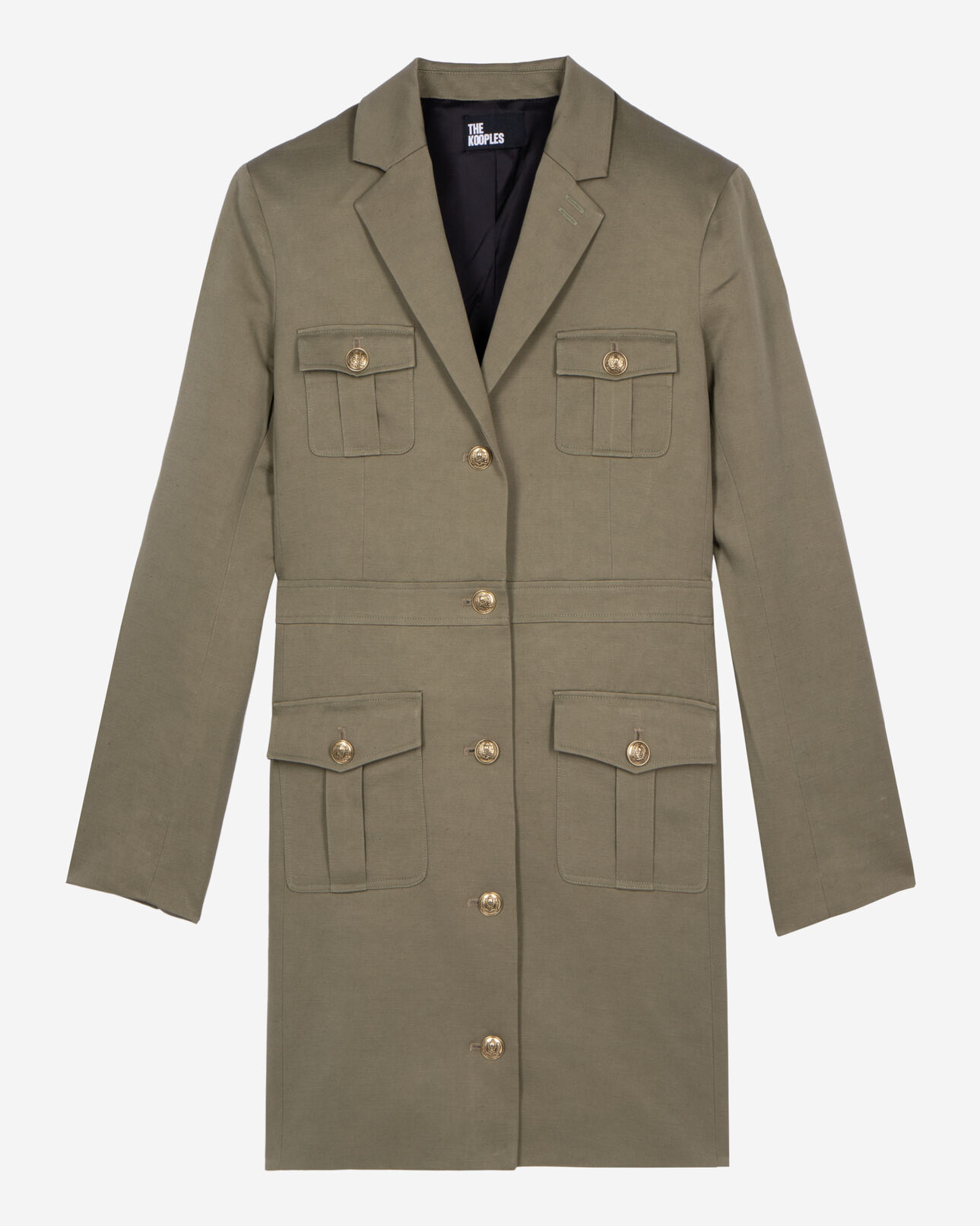 The Kooples WOMEN KAKI officer-style khaki dress