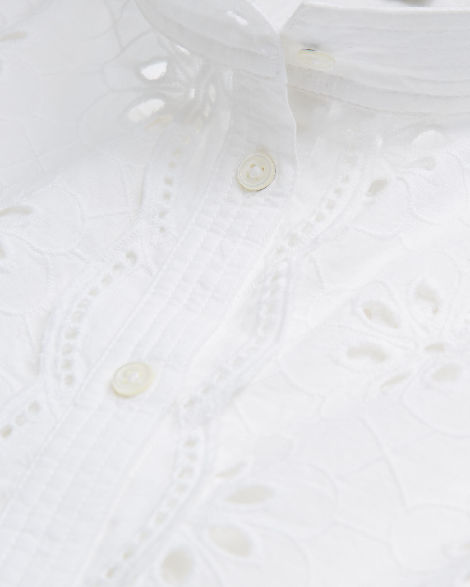 Chemise courte blanche en broderie Anglaise, WHITE, hi-res image number null