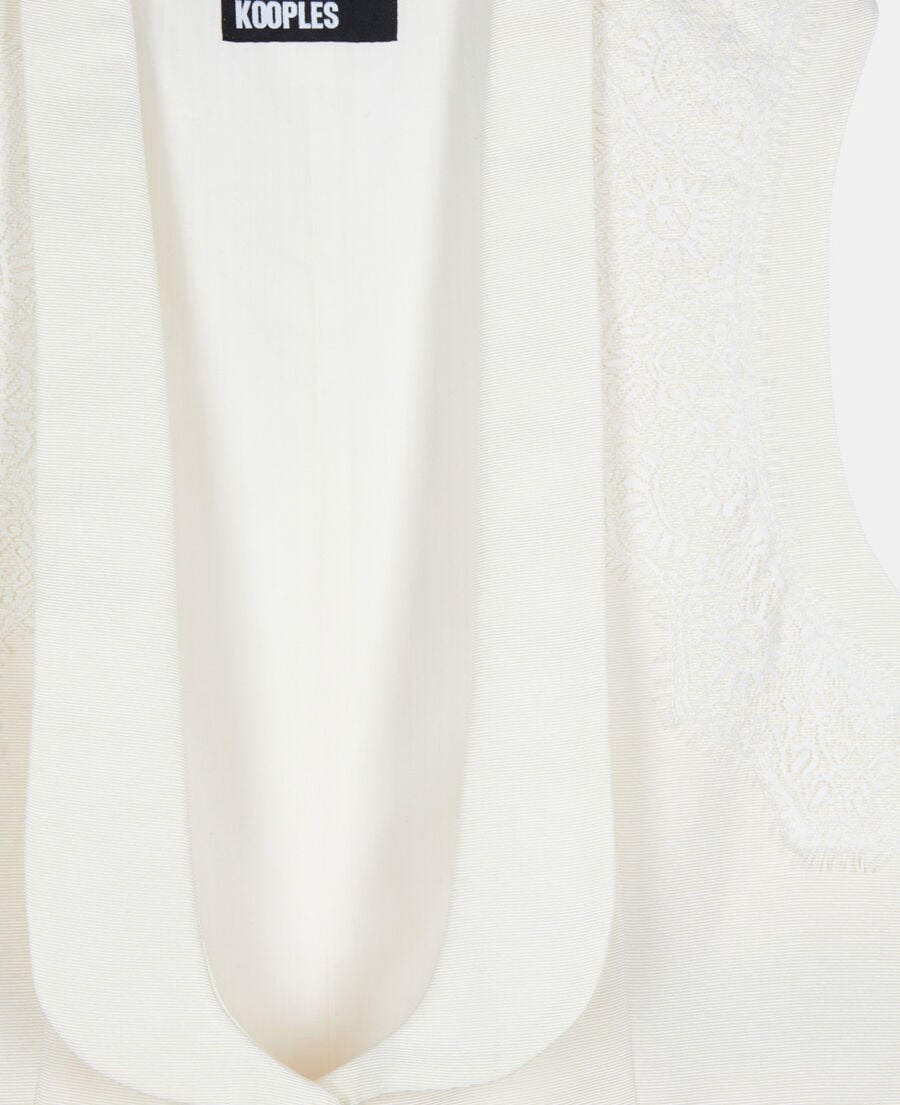 The Kooples F ECRU ecru waistcoat with lace