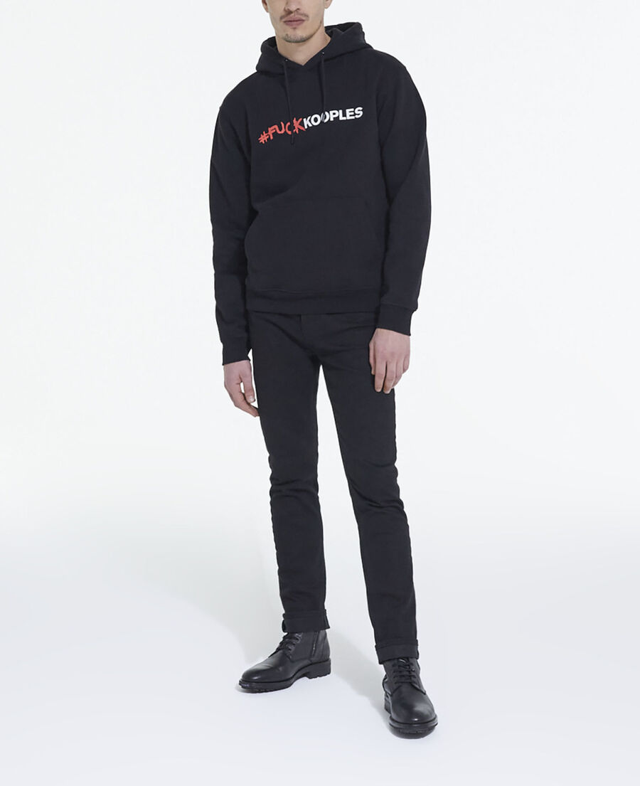 black sweatshirt with logo
